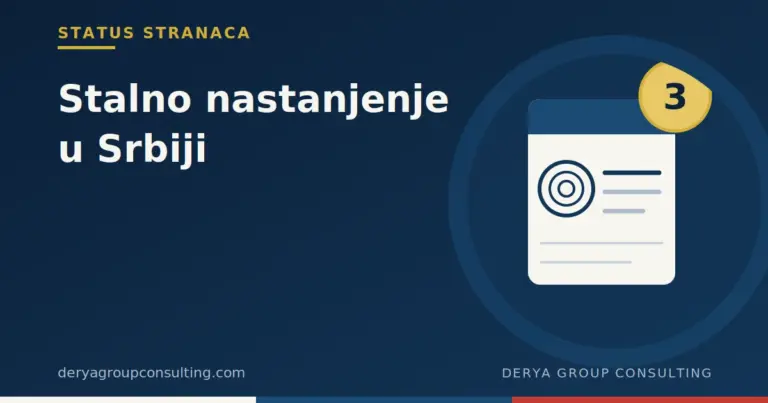 Ilustracija biometrijske lične karte i oznake sa brojem tri, simbol stalnog nastanjenja u Srbiji
